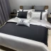 Bộ đồ giường cotton bốn mảnh kiểu kinh doanh đơn giản theo phong cách châu Âu 笠 Khăn trải giường thêu chăn trải giường 1,8m - Bộ đồ giường bốn mảnh Bộ đồ giường bốn mảnh