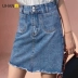 UHAN1 Youhan số 1 mùa hè váy denim cạp cao mới của phụ nữ chống đi lại túi đeo hông váy UCB03122 - Váy