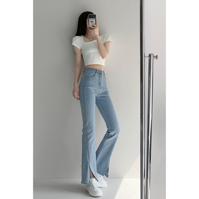 taobao agent Denim spring jeans, retro pants, high waist, loose straight fit
