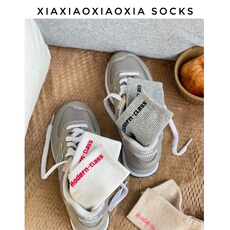 Носки спортивные 【满五双包邮】韩国进口女袜潮流中筒袜个性字母束腰运动精梳棉袜