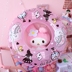 Cô gái dễ thương trái tim màu hồng mạng đỏ bơm hơi bơi vòng người lớn trưởng thành dày mềm mại phao cứu sinh trang trí tường phao bơi chống lật Cao su nổi