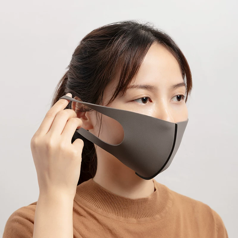 [MINISO/名创优品立体透气口罩3只装防风寒尘三层男女士黑灰蓝色冬]