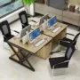 Nội thất văn phòng hiện đại đơn giản góc 4 6 bàn máy tính L ghế văn phòng - Nội thất văn phòng tủ hồ sơ