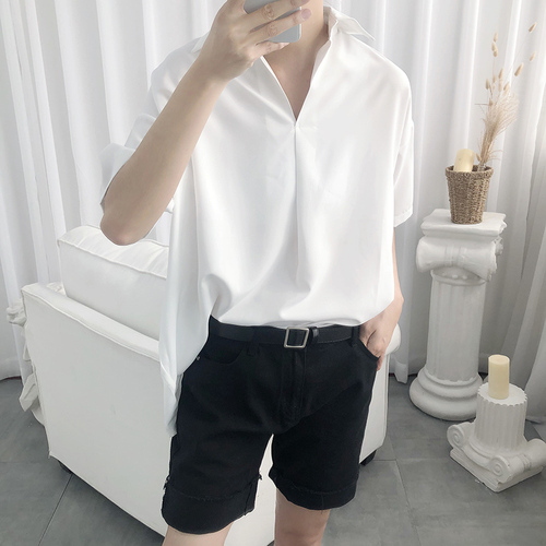 Men's new short sleeve men's loose fashionable T-shirt Korean lazy shirt trend shirt summer
