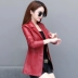 Áo khoác da nữ ngắn phù hợp với áo khoác da nhỏ 2019 Hained phiên bản mới của Hàn Quốc giảm béo thon gọn cỡ lớn cho nữ - Quần áo da Quần áo da