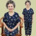 60-70-80 tuổi trung niên của phụ nữ mùa hè phù hợp với ngắn- tay cũ quần áo bà mùa hè bông lụa hai mảnh áo đầm trung niên Phụ nữ cao cấp