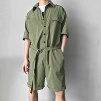 Thiết kế ban đầu của nam giới tàn nhang với công cụ dây đai jumpsuit 3 bộ áo liền quần màu quần giữ nhiệt nam