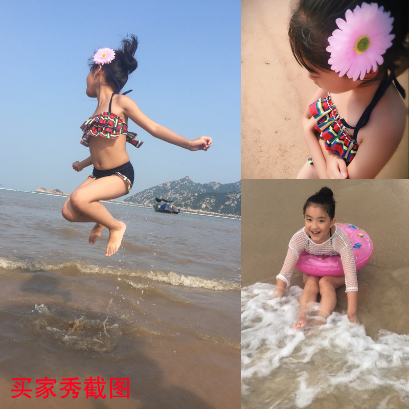 Korean children's clothing new children girl baby princess bikini four-piece split cute little middle-aged swimwear