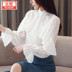 Mùa xuân 2019 phiên bản mới của Hàn Quốc áo sơ mi ren hoa sen - Áo sơ mi chiffon ren mẫu áo sơ mi nữ đẹp 2020 Áo sơ mi chiffon ren