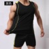 Cotton thể thao phù hợp với nam giới chạy thể dục vest quần short hai mảnh lỏng thân thiện với da mịn và nhanh chóng làm khô quần áo giản dị bộ thể thao nam Thể thao sau
