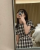 SUN11 Retro Hồng Kông Phong cách Đầm hở eo Kiểm tra váy Phụ nữ 2020 Mùa hè Mới Cổ tròn Tay áo ngắn Váy giả hai mảnh - Sản phẩm HOT