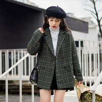Áo khoác len nữ sinh viên Hàn Quốc phiên bản 2018 mùa đông mới phong cách hoang dã nhỏ tươi tinh chất lưới ngắn áo khoác dày áo khoác dài nữ hàn quốc