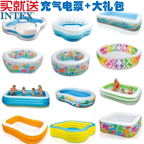 Intex, детская надувная ванна для ванны, морская игрушка, бассейн с шариками для рыбалки