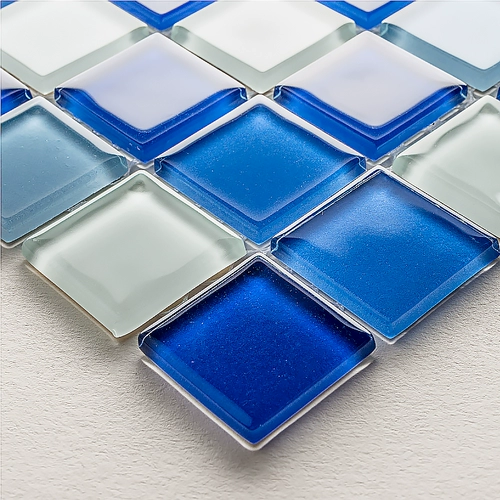 Хрустальная стеклянная мозаика Фоновая стена бассейн синий рыба пруд пруд плит