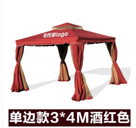3X4m Luxury Wine Red (Including Double Curtains)Rome Tent outdoors pavilion commercial Tent garden villa courtyard Awning outdoor automobile Canopy Wedding