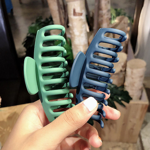 网红洗澡磨砂抓夹韩国少女夹子后脑勺盘发用卡子大号简约头饰品