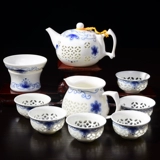 Сине-белый кварц, чайный сервиз, глина, чашка, комплект, зеленый чай