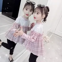 Áo sơ mi nữ mùa xuân 2019 kiểu dáng phương Tây mới Áo sơ mi nữ trẻ em nữ ren bé gái đáy áo thủy triều - Áo sơ mi shop bán đồ trẻ em