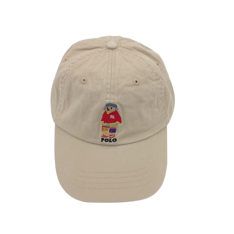 Beach Bear & KhakiPolo Bear Hat female Chaopai ins Paul Baseball cap male leisure time peaked cap Sun hat RL Export