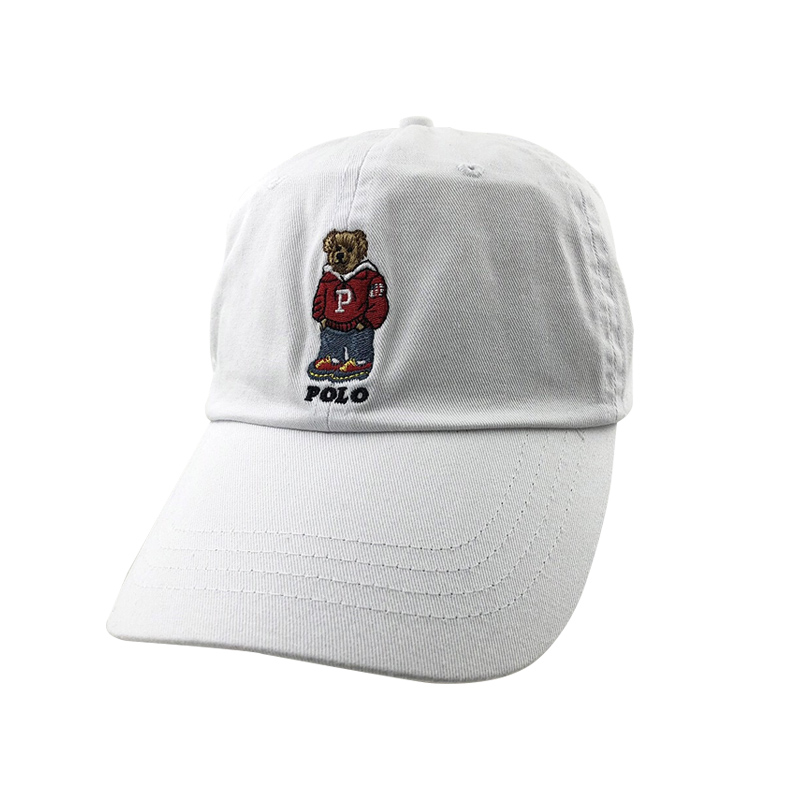 P-bear & WhitePolo Bear Hat female Chaopai ins Paul Baseball cap male leisure time peaked cap Sun hat RL Export
