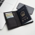 LANSPACE da màu xanh với da dệt hộ chiếu cuốn sách lớp đầu tiên da túi tài liệu đơn giản đầy đủ da PASSPORT Túi thông tin xác thực