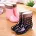 Giày đi mưa có kiểu dáng của phụ nữ có tay áo bằng cotton có thể được tháo ra để giữ ấm cho đôi giày cao su chống mưa chống thấm nước chống trượt trong giày ống nước - Rainshoes