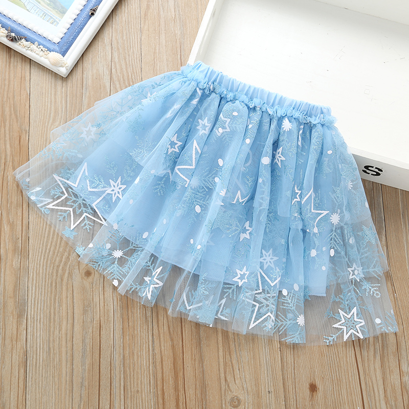 Girl's Skirt Summer Western Style New Pure Cotton Children's Pleated Skirt Frozen Summer Thin Princess Skirt