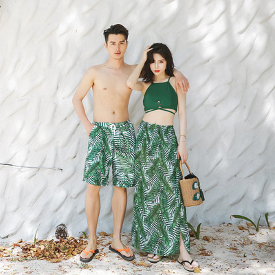Cặp đôi đồ bơi nữ tam giác bikini ngực nhỏ tụ tập váy dài ba mảnh đi biển Hàn Quốc áo tắm xuân nóng bỏng nữ - Vài đồ bơi 	đồ đi biển cặp đôi	 Vài đồ bơi