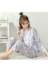 Authentic Nam Cực thoải mái mùa xuân và mùa thu Bộ đồ ngủ cotton dài tay mỏng nữ mùa hè cotton lụa tơ tằm ngắn tay phụ nữ - Pyjama đồ bộ mặc nhà Pyjama