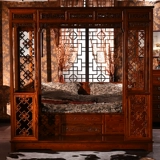 Династийные династии Мин и Цин Античтные кровати, встроенные в кровати китайскую сплошную кровать с двумя двойными кроватями.