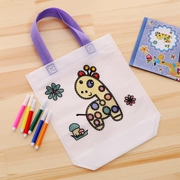 Trẻ mẫu giáo học sinh tiểu học vẽ tay sáng tạo DIY túi không dệt vẽ tay túi trẻ em handmade