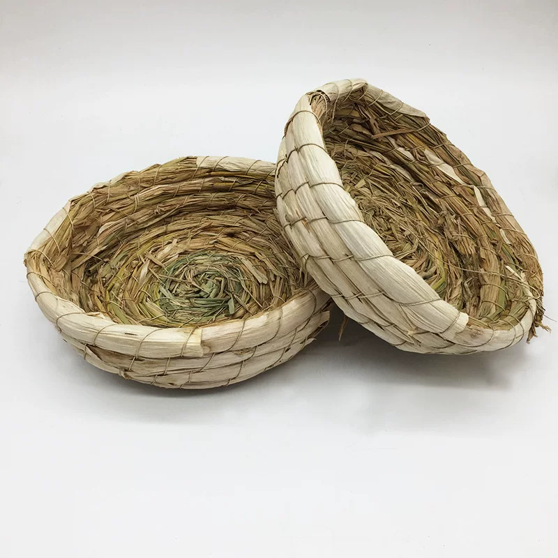 Плетёная лежанка для питомца / кролика, зимняя тёплая DIY, хаки, 21×15×3 см, 0,11 кг