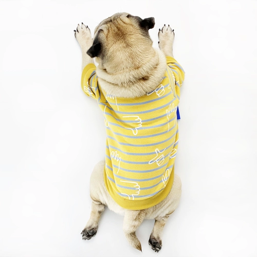 Одежда для французских кукол мопса, одежда для толстых собак, свитера в полоску с блестками для домашних животных, осенняя и зимняя плюшевая одежда, одежда для шнауцеров