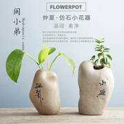 Bình hoa đá giả đá mô hình gốm Zen bàn cà phê trang trí nữ trang nước văn hóa hoa màu xanh lá cây hoa tùy chỉnh - Vase / Bồn hoa & Kệ