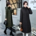 Áo khoác lửng cotton nữ mùa đông mới 2018 dài qua áo khoác cotton đầu gối Phiên bản Hàn Quốc của áo khoác cotton dày mỏng - Bông