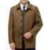Mùa thu và mùa đông trung niên áo len nam dài áo len dày ve áo kinh doanh bình thường daddy coat