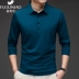 Rich Bird Mulberry Silk Áo phông dài tay Nam giới Kinh doanh Mùa thu / Đông Giản dị Băng Lụa ve áo T-shirt Tơ lụa Polo ao khoac nam Suit phù hợp