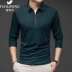 Rich Bird Mulberry Silk Áo phông dài tay Nam giới Kinh doanh Mùa thu / Đông Giản dị Băng Lụa ve áo T-shirt Tơ lụa Polo ao khoac nam Suit phù hợp