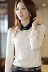 2020 mùa thu phong cách mới của phụ nữ Hàn Quốc ren áo sơ mi dài tay mỏng phụ nữ áo sơ mi dài tay cộng với kích thước áo sơ mi dưới cùng - Áo sơ mi