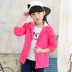 Cô gái áo mùa thu 6 Hàn Quốc phiên bản của chiếc áo đan len 7 mùa xuân và mùa thu áo khoác 8 quần áo nước ngoài 9 trẻ em lớn 10 tuổi trẻ em áo sơ mi