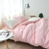 Bông phong cách Nhật Bản tốt giặt bông bốn mảnh cotton nhỏ màu hồng tươi trắng ký túc xá cotton rắn ba mảnh - Bộ đồ giường bốn mảnh