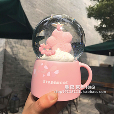 Starbucks 星巴克2018年樱花季粉色花瓣春季甜点音乐水晶球音乐盒