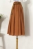 2019 Xia Wenyi váy cotton và vải lanh xếp li cổ điển màu rắn eo cao váy dài váy nữ kích thước lớn Một từ váy lớn - Váy Váy