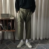 Xiaoming bene mùa thu Nhật Bản retro kaki dụng cụ gió lỏng thẳng eo cao chín điểm quần chân rộng nam nữ