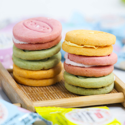 马卡龙甜点奶油夹心小饼干彩色儿童情人节黑饼酥饼干进口网红迷你_淘