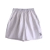 Milan Tuyên bố K2012C Văn học đơn giản Chữ thêu eo đàn hồi Loose Big Pocket hoang dã Quần short nữ mùa hè - Quần short