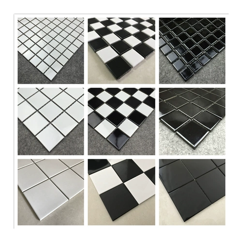 Керамическая мозаичная плитка квадратная плитка маленькая белая плитка черно-белая балконная плитка на пол