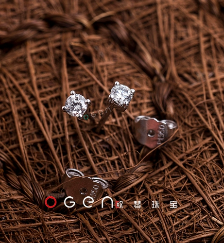 Платиновые натуральные серьги, ювелирное украшение, платина 950 пробы, (в наличии на складе), делается под заказ, 1 карат