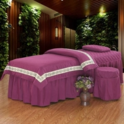 Bông đẹp trải giường bốn bộ đơn giản màu rắn massage anti-skid giường bộ cotton quilt cover beauty salon vật lý trị liệu