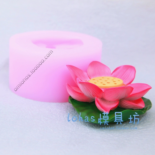 Трехмерный цветок лотоса, свеча, силиконовая форма, акриловый мусс, аромотерапия